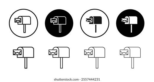 Mail or letter box icon logo sign set vector outline
