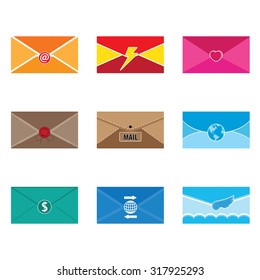 Mail Letter communication vector icons