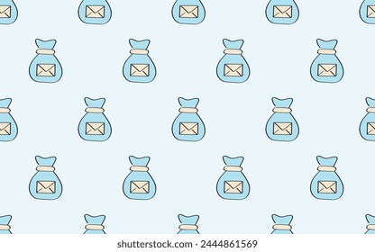 mail. letter. doodle. mark. paper. seamless pattern. the pattern. seamless. vector. pattern for textiles and gift wrappers. on a colored background.
