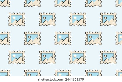 correo. carta. garabato. marca. papel. patrón sin fisuras. el patrón. sin fisuras. Vector. patrón para textiles y envoltorios de regalo. sobre un fondo de color.
