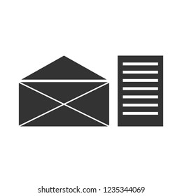 Mail letter. Icon Flat