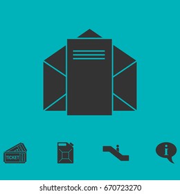 Mail letter icon flat. Simple vector symbol and bonus icon