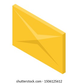 Mail letter icon. Isometric of mail letter vector icon for web design isolated on white background
