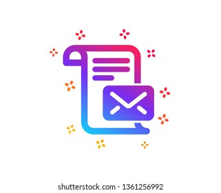 Mail letter icon. Read Message correspondence sign. E-mail symbol. Dynamic shapes. Gradient design mail letter icon. Classic style. Vector