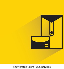 mail and letter icon with shadow on yellow background