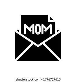 mail letter icon vector illustration glyph style. mother's day icon set.