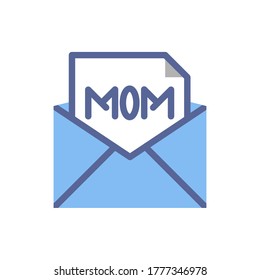 mail letter icon vector illustration flat style. mother's day icon set.