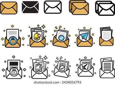 Mail Letter Illustration - Line Icon