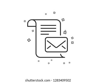 Mail letter line icon. Read Message correspondence sign. E-mail symbol. Geometric shapes. Random cross elements. Linear Mail letter icon design. Vector