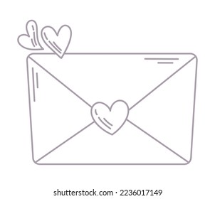 mail letter love icon flat isolated