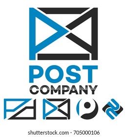 Mail and letter P logo
