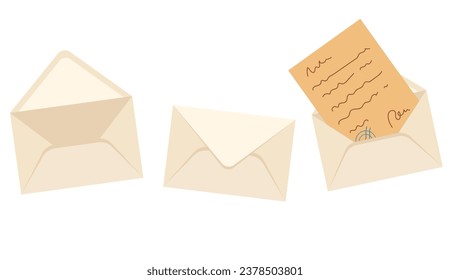 Mail letter paper post envelope card greeting office concept. Vector flat graphic design illustration