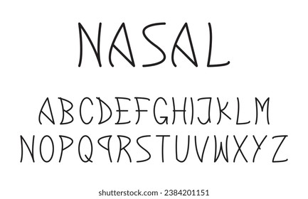 Mail, letter, write, note, wording modern urban fonts for logo, brand etc. Typography typeface uppercase lowercase document and message. Modern font digital alphabet line script