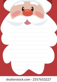 Mail for letters for new year and Christmas. Vector illustration. Red letter template with Santa Claus