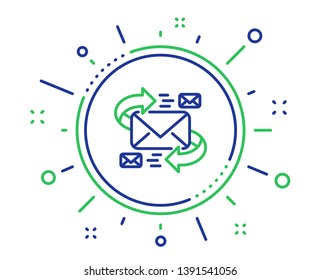 Mail line icon. Communication by letters symbol. E-mail chat sign. Quality design elements. Technology e-Mail button. Editable stroke. Vector