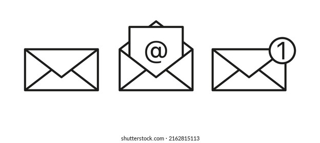 Mail line icon. Envelope, lock, Letter, security, opened and new mail, correspondence, letters, privacy. Communication concept. Vector line icon for Business and Advertising