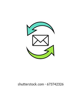 Mail line icon. Line icons with flat design elements on white background. Symbol for your web site design, logo, app, UI. Vector illustration, EPS