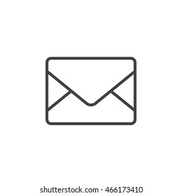 mail line icon, message outline vector logo illustration, envelope linear pictogram isolated on white