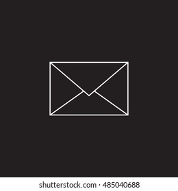 mail line icon, message outline vector logo illustration, envelope linear pictogram isolated on black