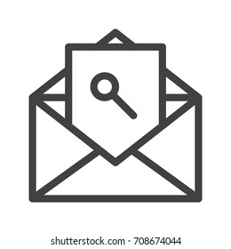 Mail line icon, outline vector sign, linear style pictogram isolated on white. Symbol, logo illustration. Editable stroke.