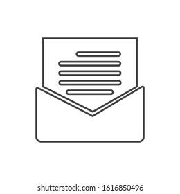 mail line icon vector symbol. flat design