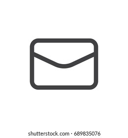 Mail line simple icon, outline vector sign, linear style pictogram isolated on white. Letter envelope symbol, logo illustration. Editable stroke. Pixel perfect vector graphics