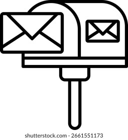 Diseño de icono de Vector de línea de correo