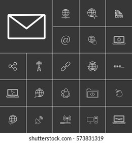 Mail. Linear internet icons set. Universal internet icon to use in web and mobile UI. Internet icons sign.