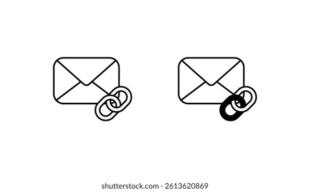 mail link icon design with white background stock illustration
