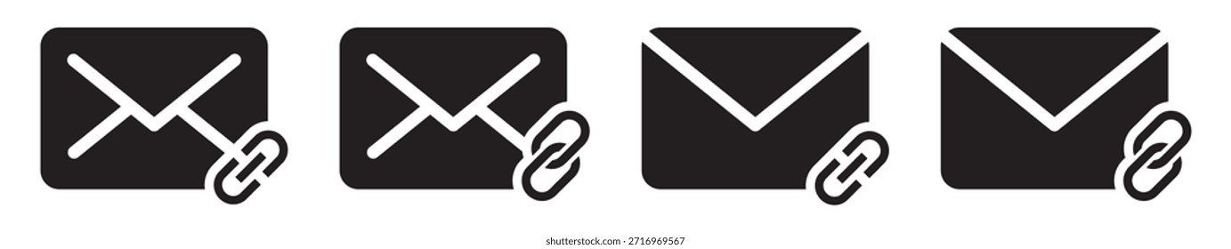 Mail linked icon, vector illustration