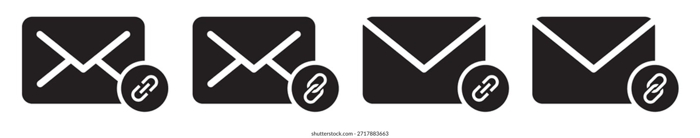 Mail linked icon, vector illustration