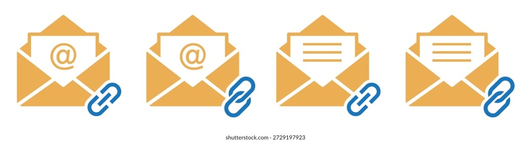 Ilustração de vetor de ícone vinculado por email