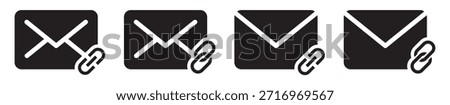 Mail linked icon, vector illustration