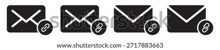 Mail linked icon, vector illustration