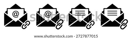 Mail linked icon, vector illustration