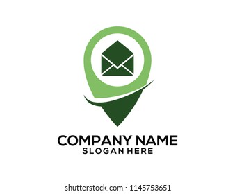 mail location pointer. vector icon logo design template.