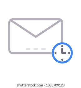 mail lock color line icon