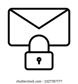 mail lock line icon