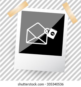 mail with lock. Photoframe. Vector icon.