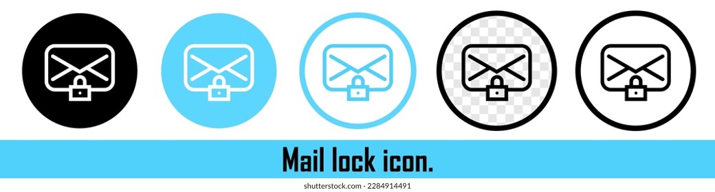 Mail lock. Secured mail. Safe messaging. Privacy concept. Vector