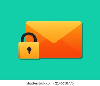 Seguridad de bloqueo de correo. Correo electrónico de protección. Ilustración del vector