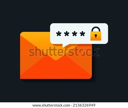 Mail lock symbol. Vector illustration