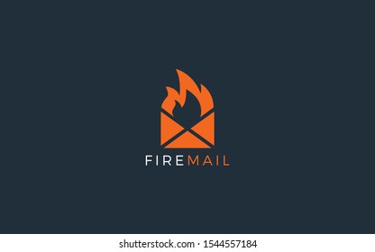 Mail logo forms a fire with orange color