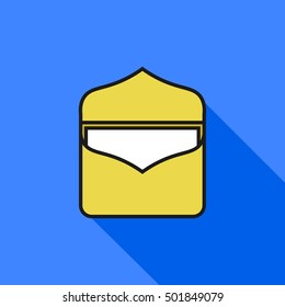 Mail Logo or Icon with Long Shadow. Isolated.