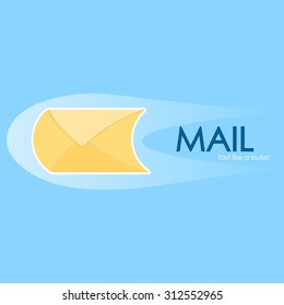 mail logo, vector illustration of mail, envelope design, fast mail