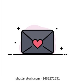 Mail of Love, Heart Business Logo Template. Flat Color