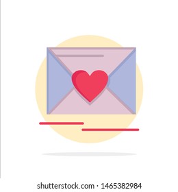 Mail, Love, Heart, Wedding Abstract Circle Background Flat color Icon. Vector Icon Template background