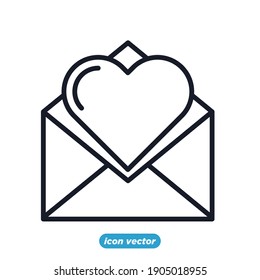 mail love icon . happy romantic, valentine's day symbol vector illustration