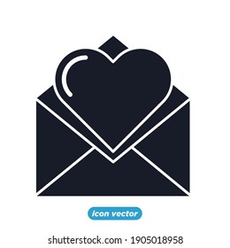 mail love icon . happy romantic, valentine's day symbol vector illustration