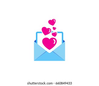 Mail Love Icon Logo Design Element